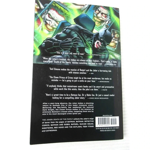 DC Comics Graphic Novel Batman Joker Variant The New 52 2013 Death of the Family - Picture 2 of 3